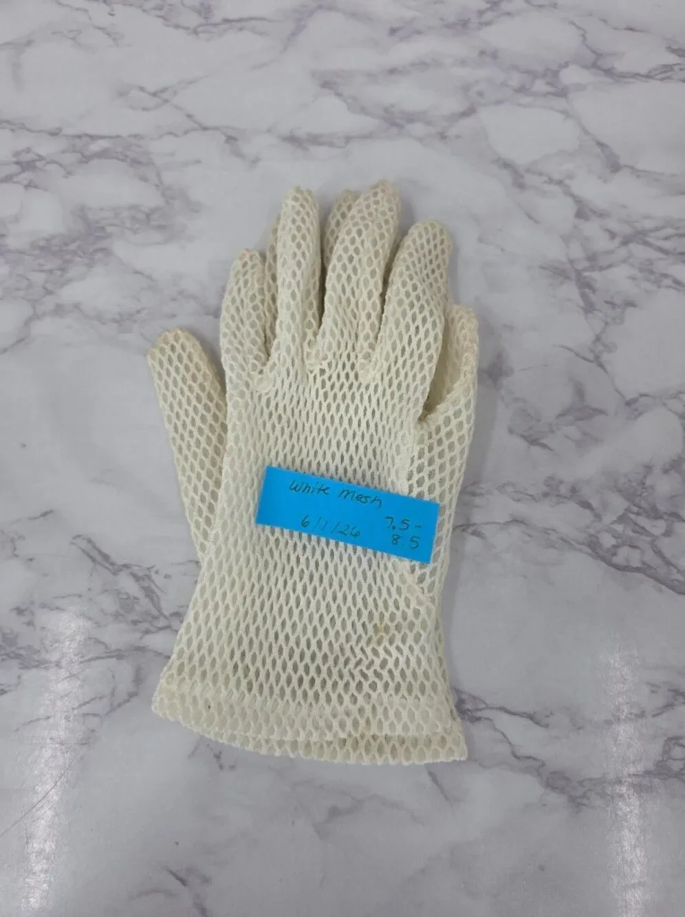 Vintage Japan Off White Mesh Fishnet Gloves